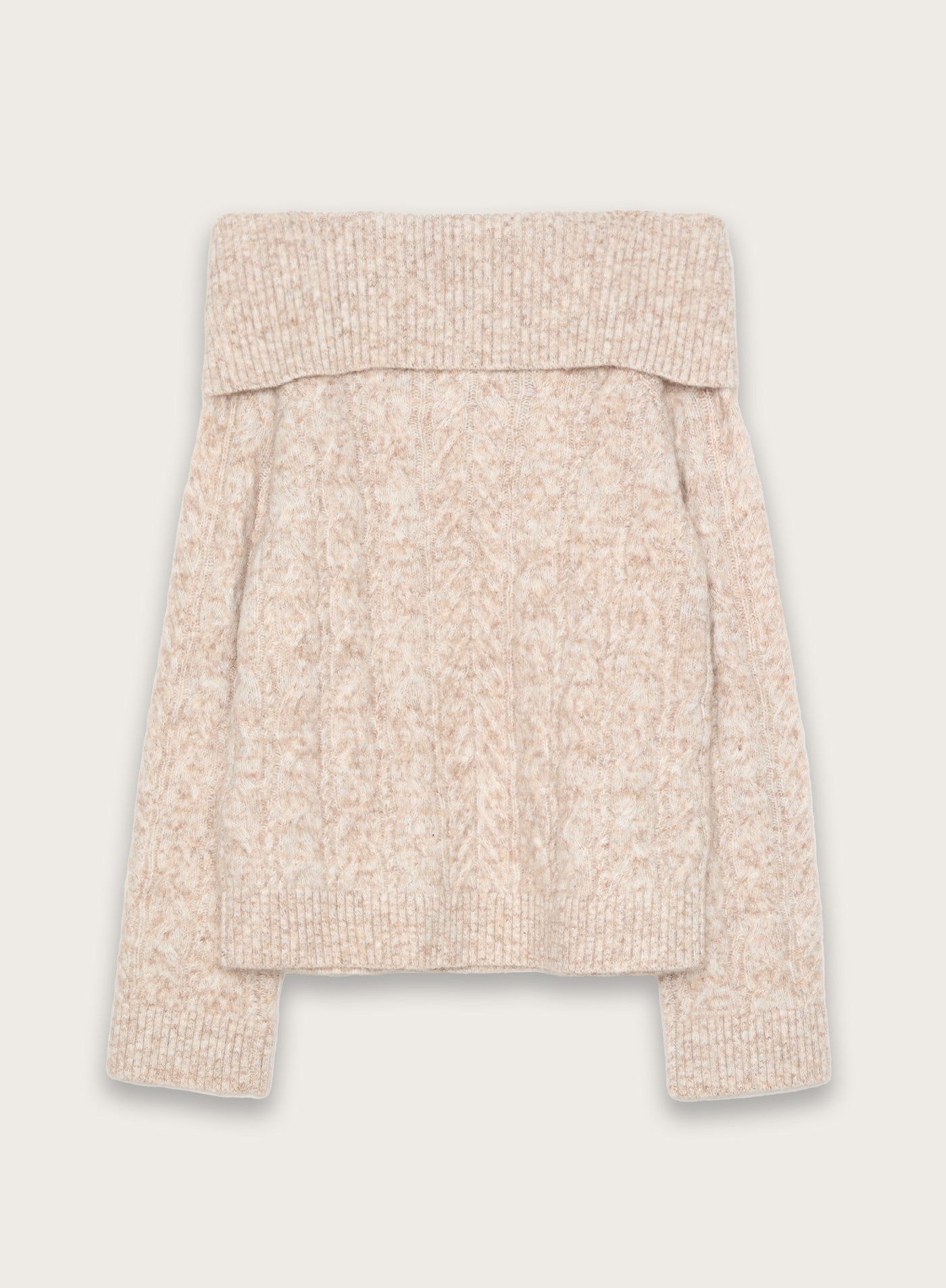 Camel Knitted Foldover Bandeau Top